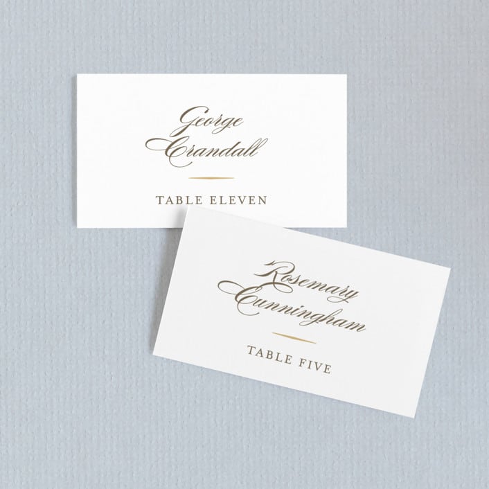 "Valencay" - Place Cards in Silk by chocomocacino - Front with Free Guest Printing