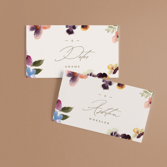 "Bright" - Place Cards in Summer by Leah Bisch - Front with Free Guest Printing