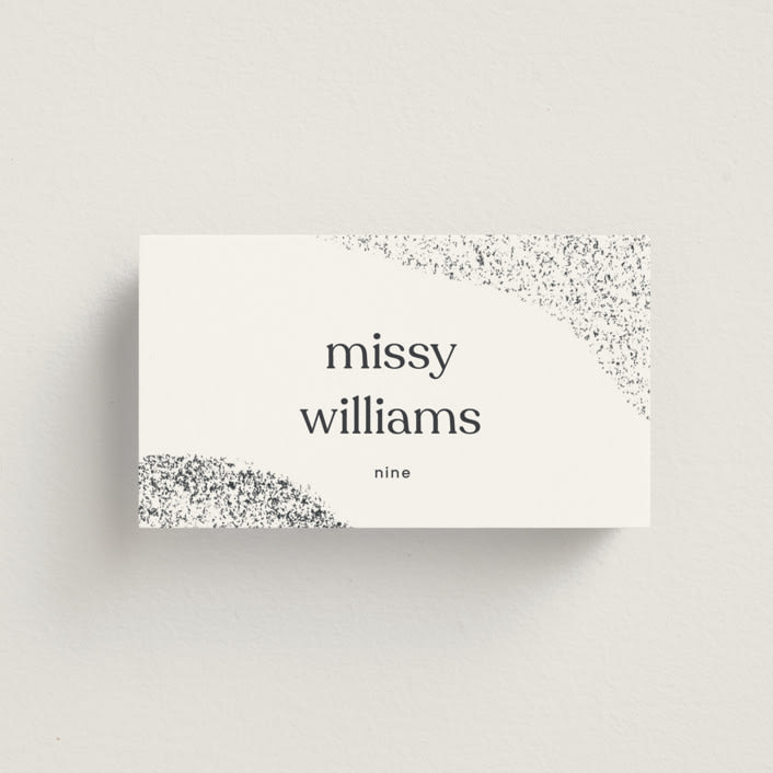 "Memo" - Place Cards in Charcoal by Blustery August - Front with Free Guest Printing