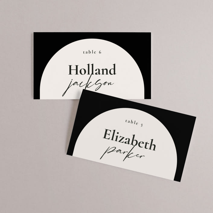 "view to behold" - Place Cards in Onyx by letterfix - Front with Free Guest Printing