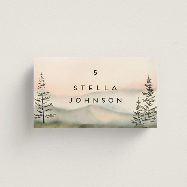 "Every Single Dawn With You" - Place Cards in Forest by Petra Kern - Front with Free Guest Printing