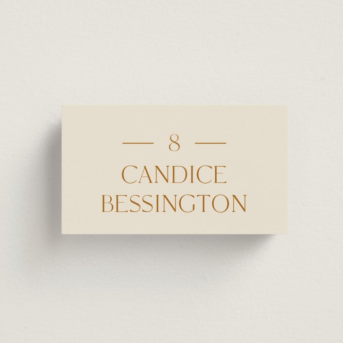 "Floral Type Arch" - Place Cards in Cream by Baumbirdy - Front with Free Guest Printing