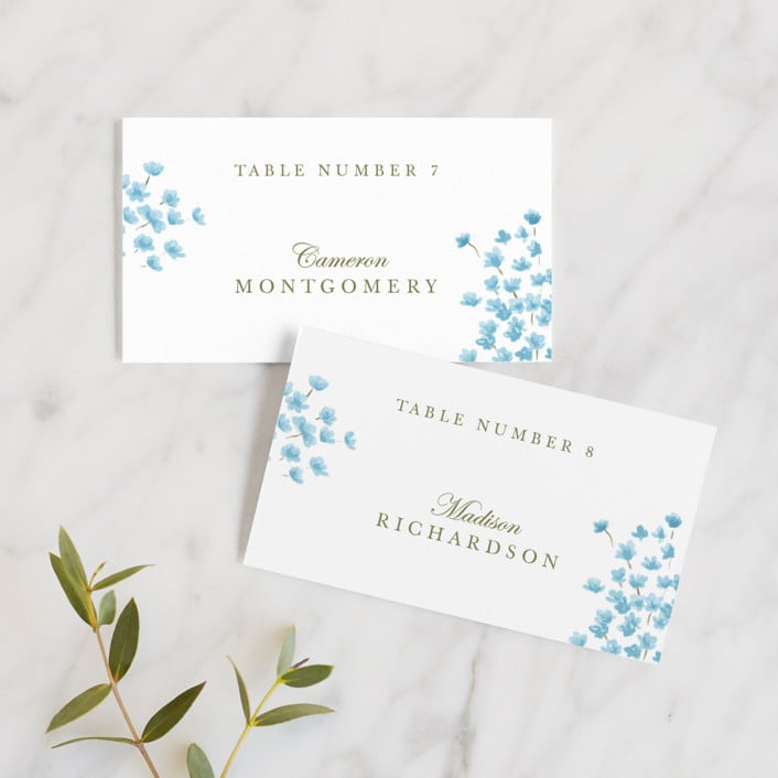 "Peony Gardens" - Place Cards in Peony by Inna Moreva - Front with Free Guest Printing