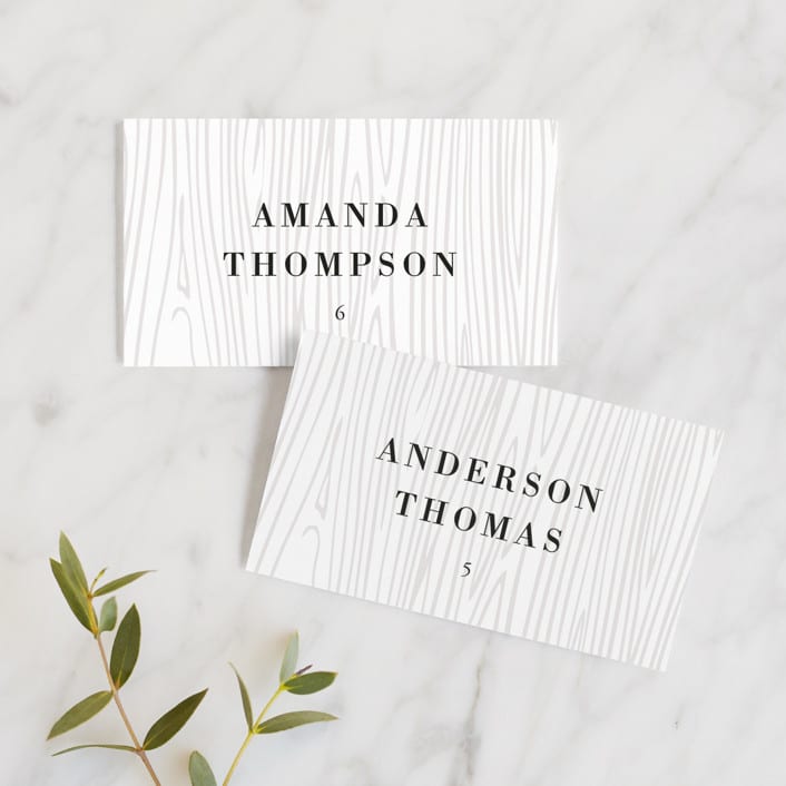 "Rustic Grain" - Place Cards in Ashwood by Oma N. Ramkhelawan - Front with Free Guest Printing