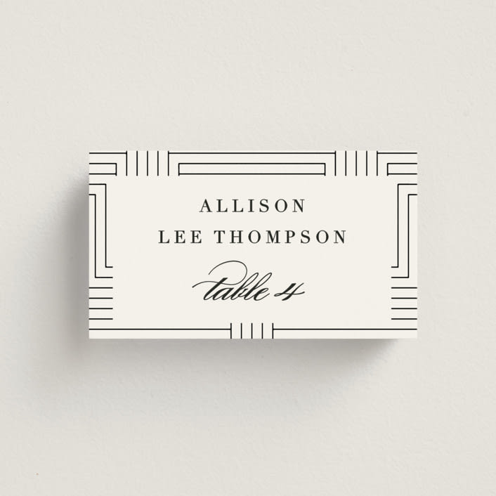 "Charming" - Place Cards in Pearl by AK Graphics - Front with Free Guest Printing