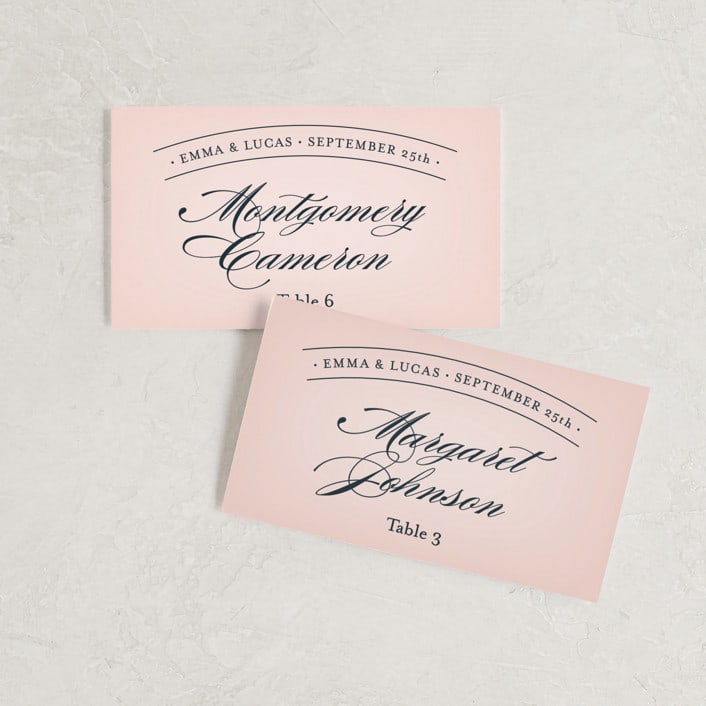 "Big City - San Francisco" - Place Cards in Blush by Hooray Creative - Front with Free Guest Printing