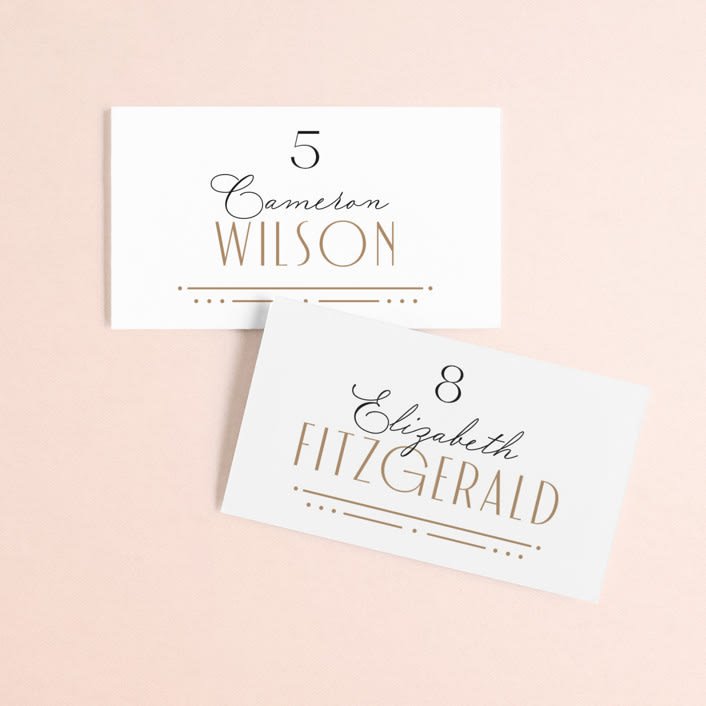 "Encapsulated" - Place Cards in Black Tie by Hooray Creative - Front with Free Guest Printing