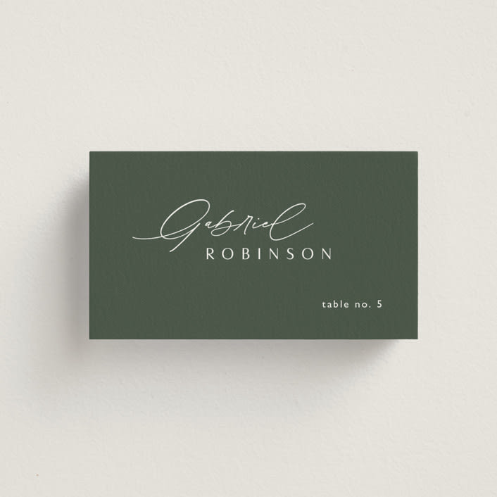 "Flip" - Place Cards in Forest by Kelly Schmidt - Front with Free Guest Printing