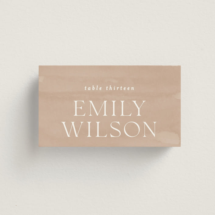 "Getaway" - Place Cards in Snow by Erin L. Wilson - Front with Free Guest Printing