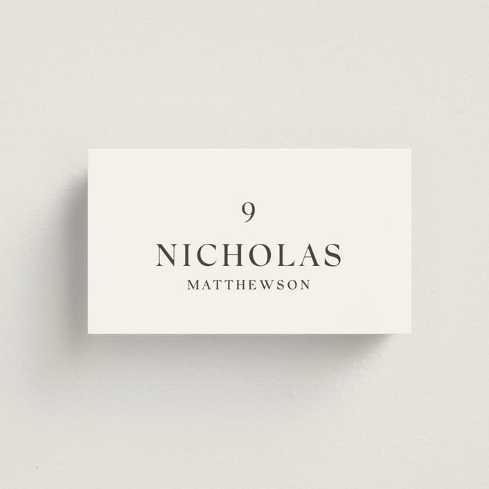 "CELINE" - Place Cards in Opal by Melanie Kosuge - Front with Free Guest Printing