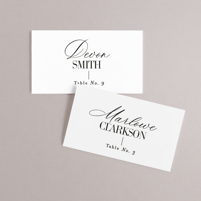 "This and That" - Place Cards in Diamond by Jessica Corliss - Front with Free Guest Printing