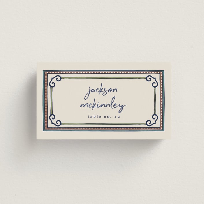 "Vase" - Place Cards in Neptune by Kelly Watkins - Flat with Guest Name Printing