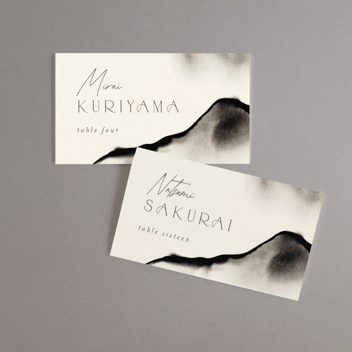 "ataraxia" - Place Cards in Ivory by Anastasia Makarova - Front with Free Guest Printing