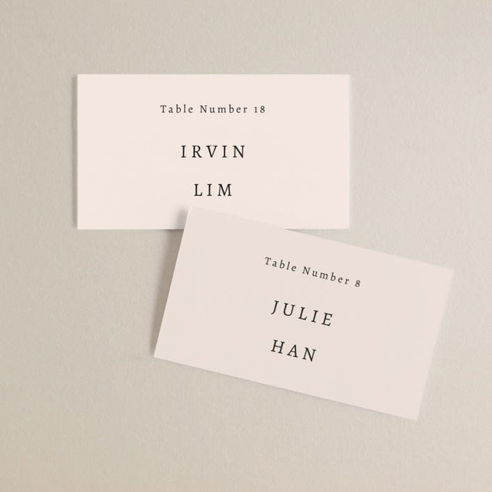 "Ink Blossoms" - Place Cards in Red Tone by Ani Somi - Front with Free Guest Printing