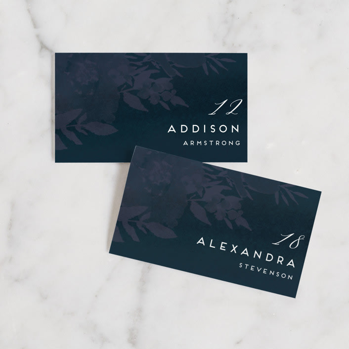 "Dash" - Place Cards in Midnight by Grace Kreinbrink - Front with Free Guest Printing