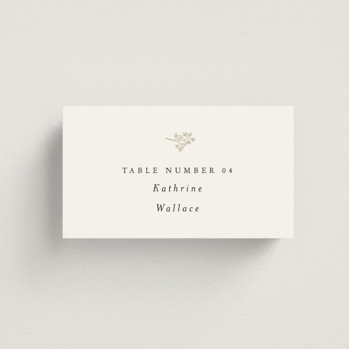 "Sense and Sensibility" - Place Cards in Cloud by Design Lotus - Front with Free Guest Printing