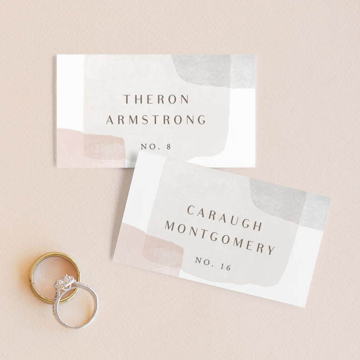 "Sculpture Garden" - Place Cards in Desert by Hooray Creative - Front with Free Guest Printing