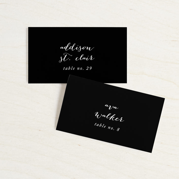 "Desire" - Place Cards in Cotton by Jennifer Postorino - Front with Free Guest Printing
