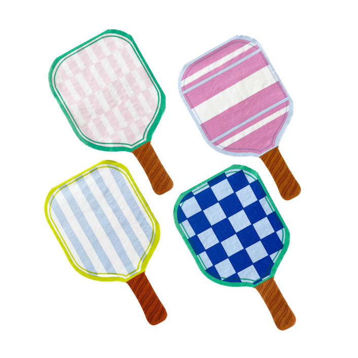 "Pickleball Social Club Paddle Guest Napkins - Set of 16" - Party Napkins in multicolor by Jollity and Co