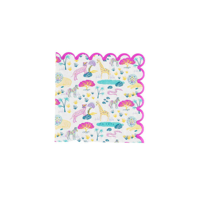 "Safari Napkins, Square - Pack of 16" - Party Napkins in purple by MA FÊTE