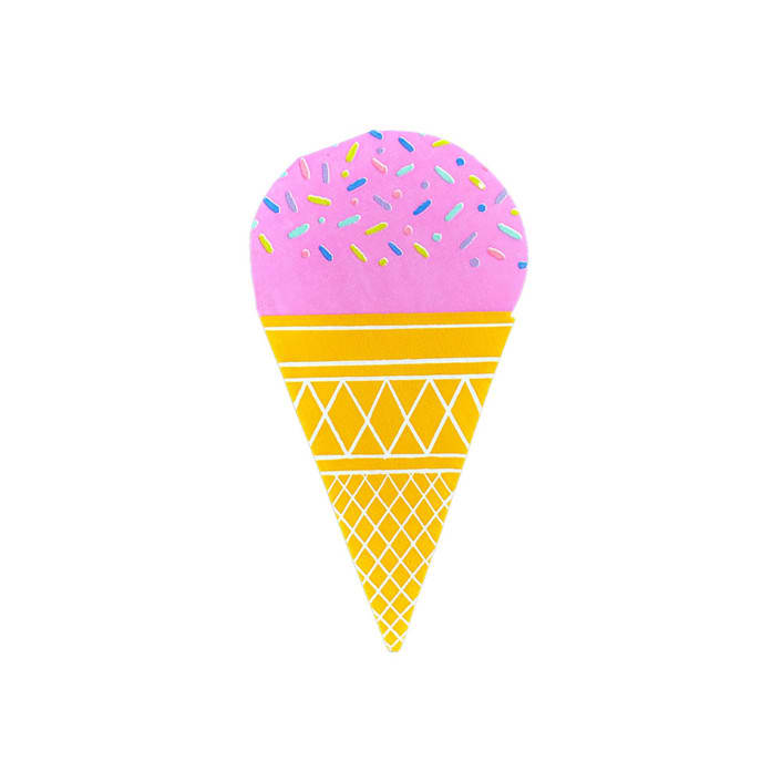 "It's A Birthday Ice Cream Guest Napkins - Set of 16" - Party Napkins in multicolor by Jollity and Co