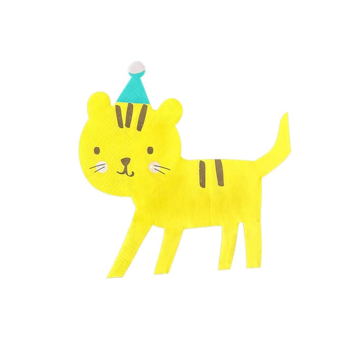 "Little Celebrations Tiger Petite Napkins - Set of 16" - Party Napkins in yellow by Jollity and Co
