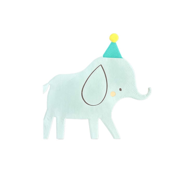 "Little Celebrations Elephant Petite Napkins - Set of 16" - Party Napkins in blue by Jollity and Co