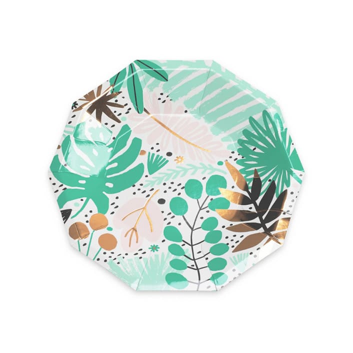 "Tropicale Small Plates" - Party Plates and Bowls in green by Jollity and Co