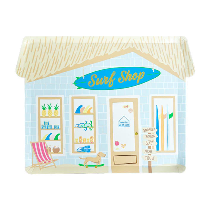 "Surf's Up "Surf Shop" Large Plates - Set of 8" - Party Plates and Bowls in multicolor by Jollity and Co
