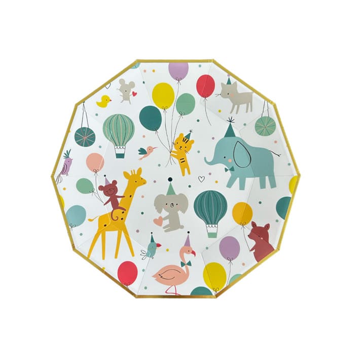 "Little Celebrations Large Plates - Set of 8" - Party Plates and Bowls in multicolor by Jollity and Co