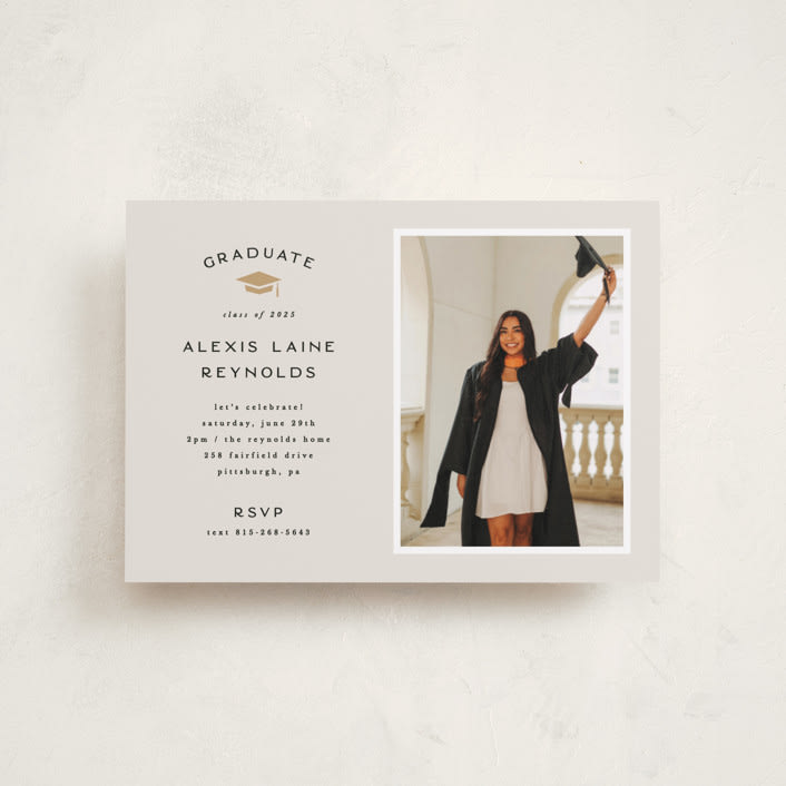 "Official Party" - Graduation Party Invitations in Ecru by Hooray Creative - Front