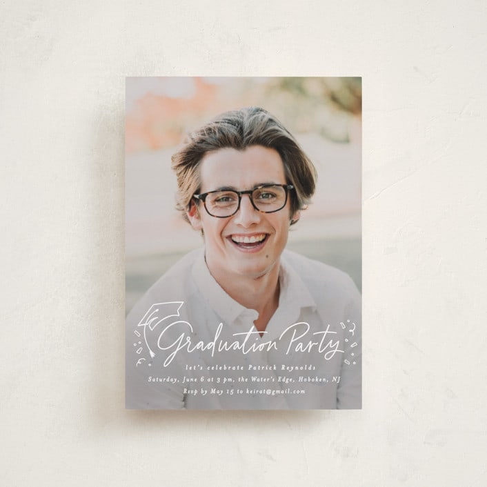 "Cap off" - Graduation Party Invitations in Cotton by Creo Study - Front