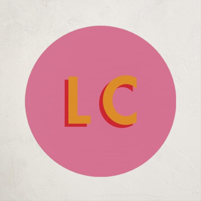 "Bold Initials" - Party Stickers in Punch by mo kelley - Front