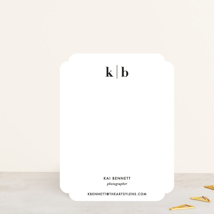 "Honorable" - Personalized Stationery Cards in Onyx by Jennifer Postorino - Front