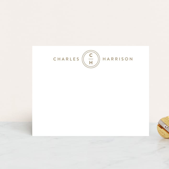 "From The Top" - Personalized Stationery Cards in Coffee by Ashlee Townsend - Front