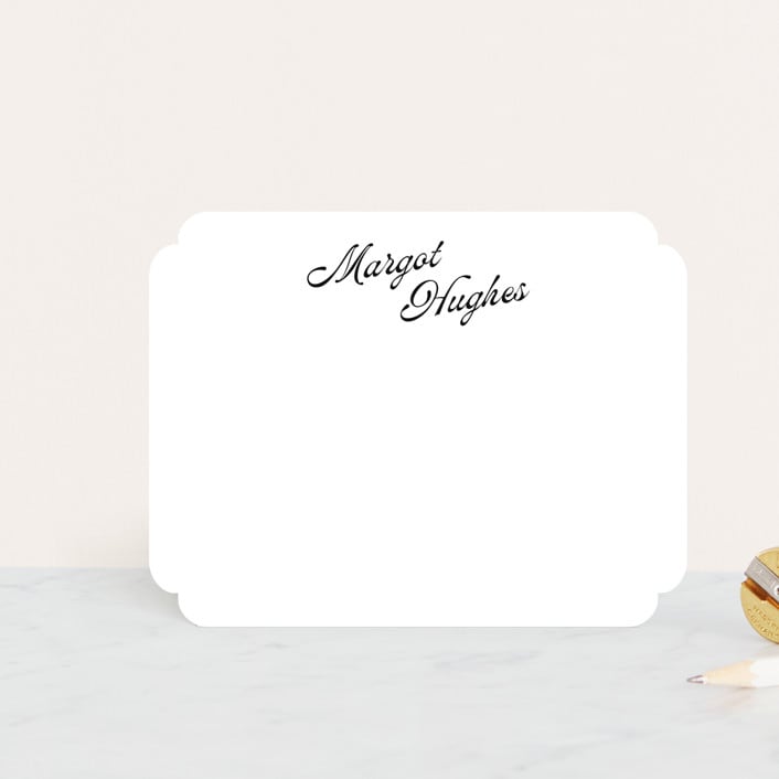 "Vintage Hotel" - Personalized Stationery Cards in Raven by Morgan Kendall - Front