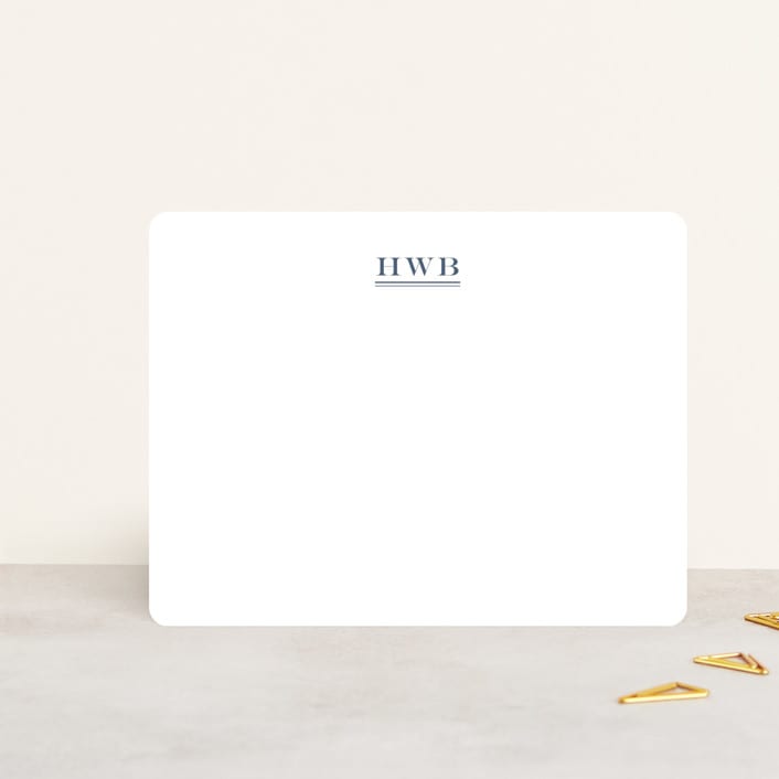 "Ascot" - Personalized Stationery Cards in Cadet Blue by Megan Davis - Front