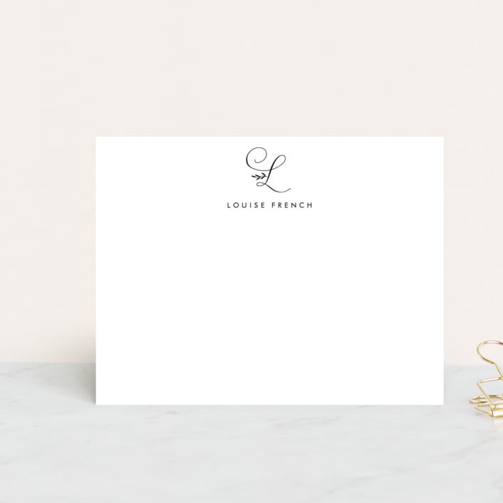 "Byline" - Personalized Stationery Cards in Black by Sara Hicks Malone - Front