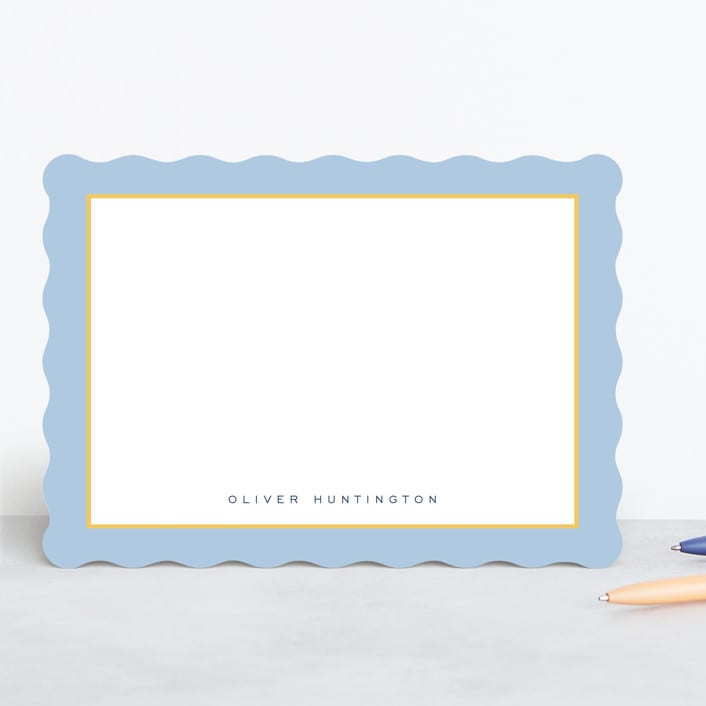"August" - Personalized Stationery Cards in Sky by Nicoletta Savod - Front