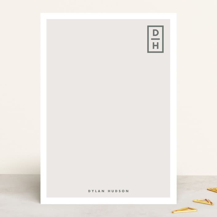 "Cornered" - Personalized Stationery Cards in Cinders by Sara Hicks Malone - Front