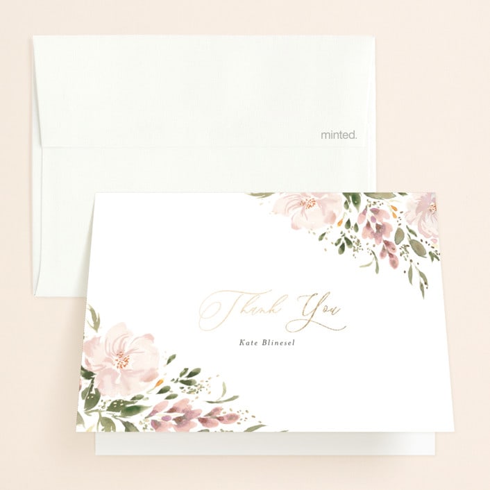 "Bridal Cake" - Bridal Shower Thank You Cards in Mist by Itsy Belle Studio - Front