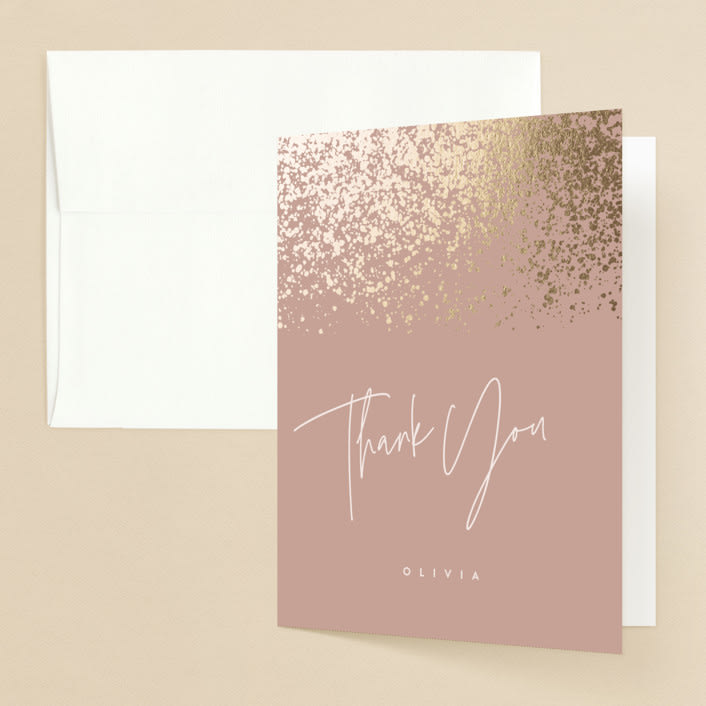 "showers" - Bridal Shower Thank You Cards in Sand by JoAnn Jinks - Front