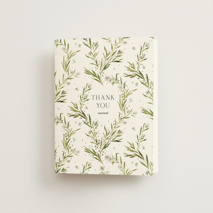 "Aveline" - Bridal Shower Thank You Cards in Diamond by Kate Ahn - Front