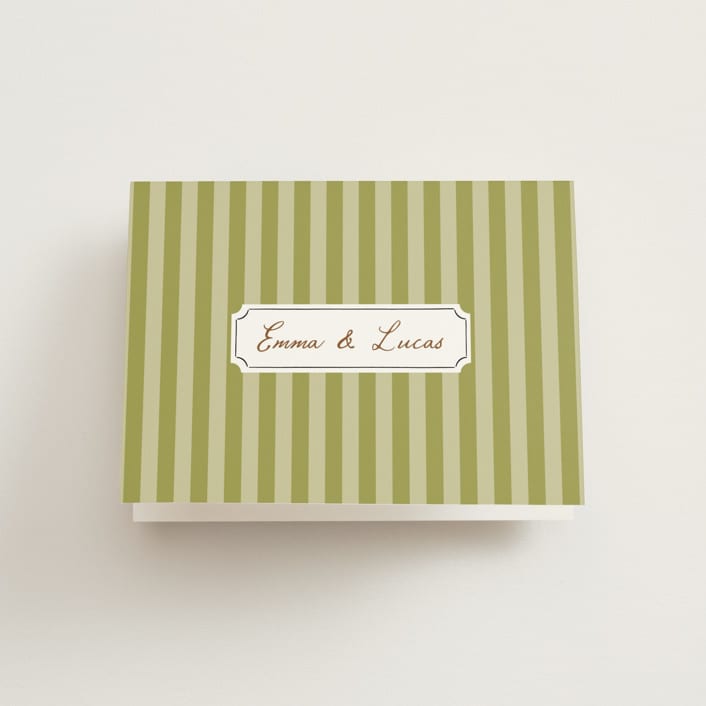 "Stock the Barware" - Bridal Shower Thank You Cards in Olive by Erin German - Front