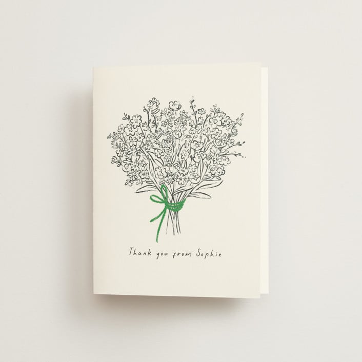 "Tied Bouquet" - Bridal Shower Thank You Cards in Lawn by mo kelley - Front