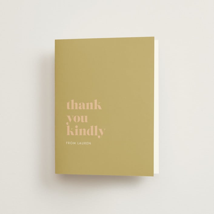 "First Comes Brunch" - Bridal Shower Thank You Cards in Camel by mo kelley - Front
