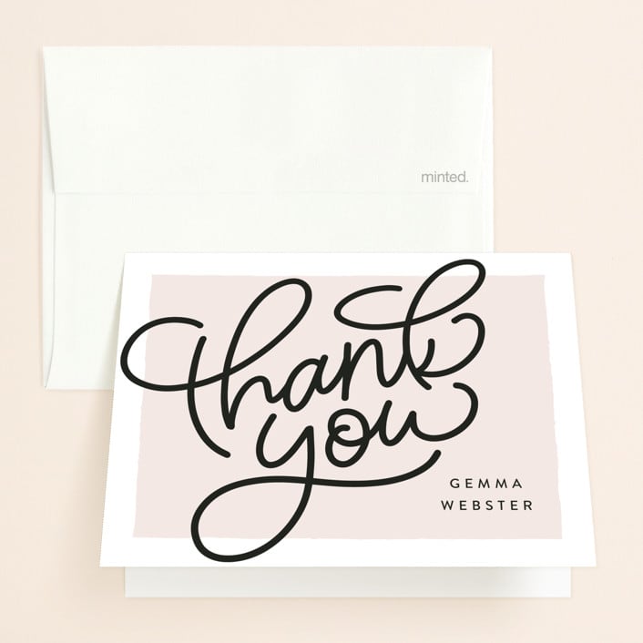 "Brunch for the bride" - Bridal Shower Thank You Cards in Blush by Lea Delaveris - Front