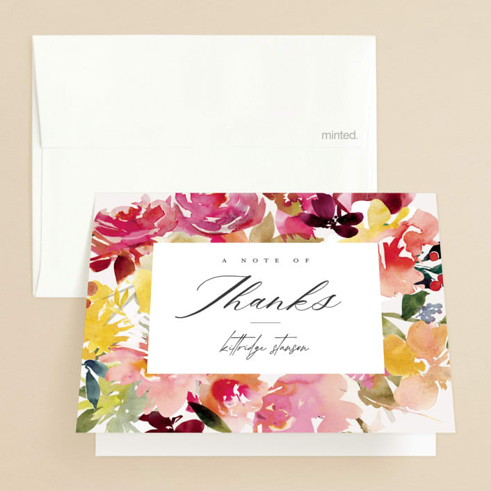 "Magic Flowers" - Bridal Shower Thank You Cards in Petal by Lori Wemple - Front