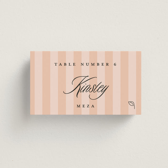"A Simple Stripe Meal Choice" - Place Cards - Vegetarian in Candy by Susan Zinader - Front with Free Guest Printing