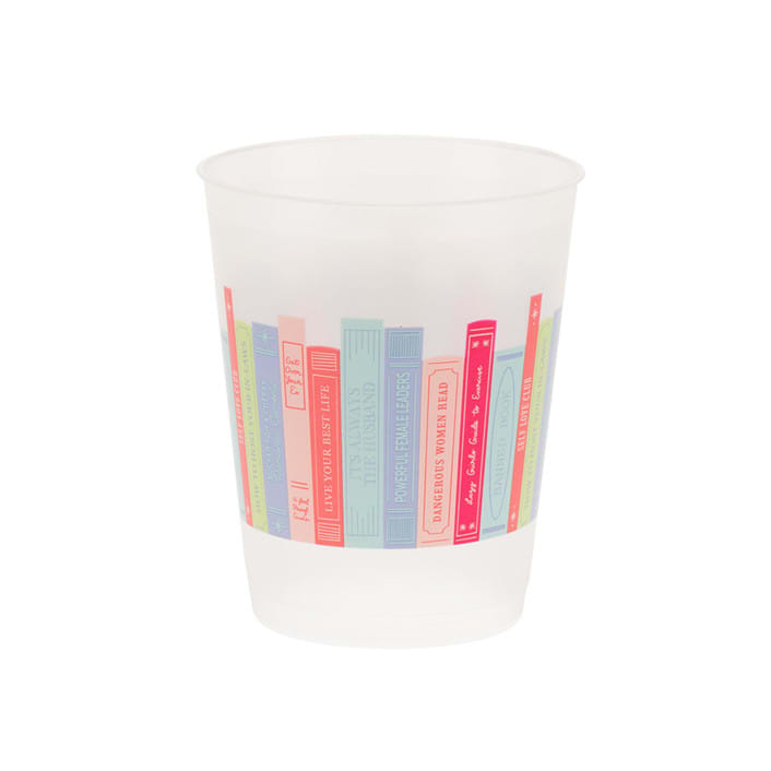 "Book Club "Bookshelf" Flex Cups - Set of 8" - Party Cups in multicolor by Jollity and Co